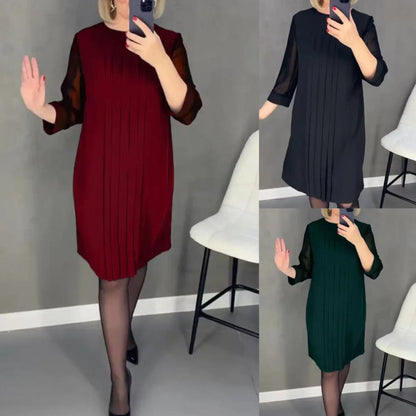 Damen Maxikleid Elegantes Faltenwurf Durchsichtige Ärmel Eveloria - Eveloria
