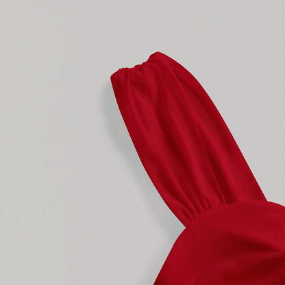 Damen Minikleid Figurbetont Rüschen Herzausschnitt Eveloria