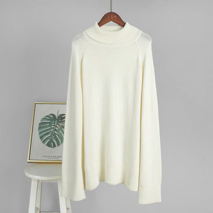 Damen Rollkragenpullover Feines Strickmaterial Beige