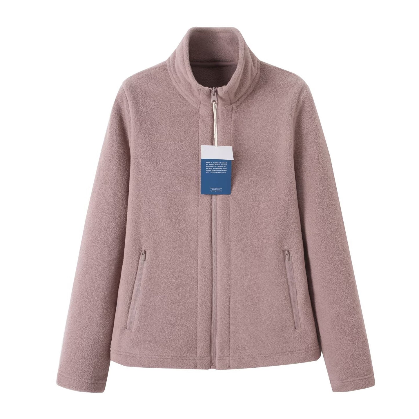 Damen Fleecejacke Hochkragen Reißverschlusstaschen Eveloria