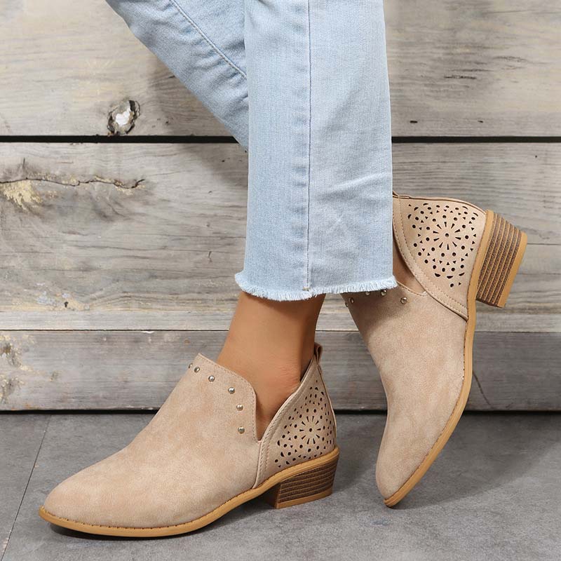 Eveloria Damen Zehen-Hohlstiefeletten Vintage Spitze