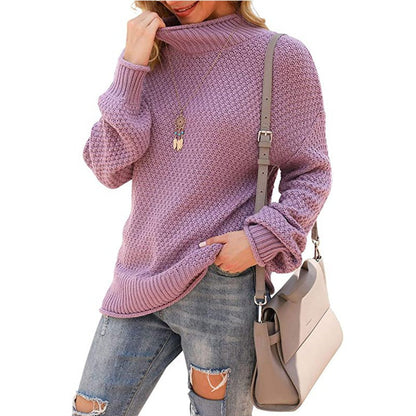 Damen Strickpullover Hohler Kragen Strukturiert Eveloria