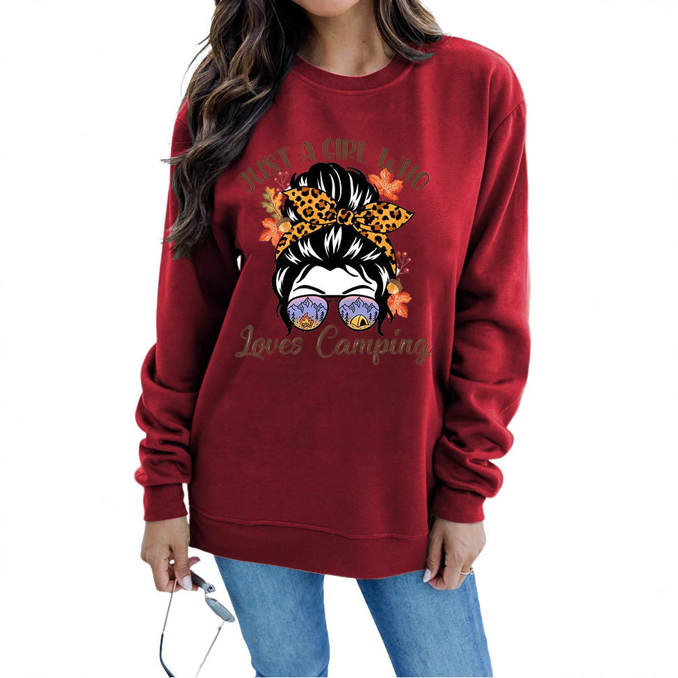 Damen Sweatshirt Campingmotiv Eveloria