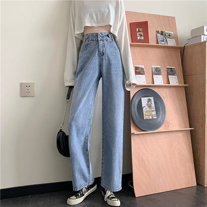 Damen Hochtaillige Bootcut Jeans Eveloria