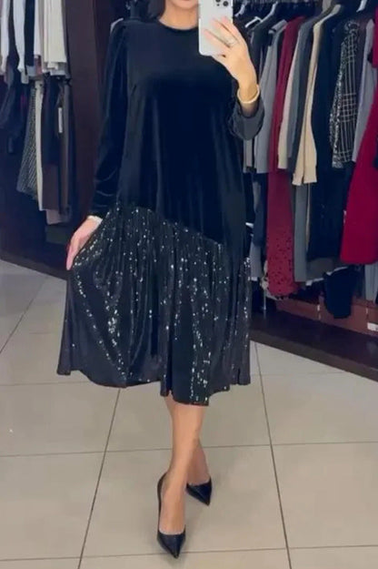 Eveloria Damen Partykleid mit Funkelrock Weiches Oberteil