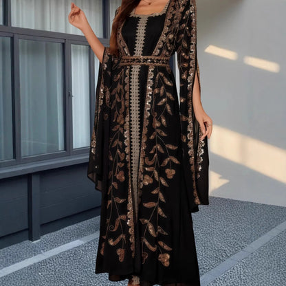 Damen Kaftan-Kleid mit Stickereien und fließendem Schnitt Eveloria
