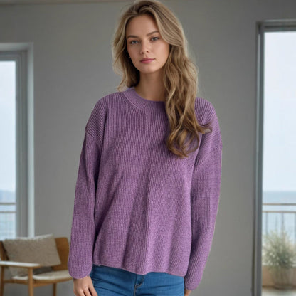 Damen Strickpullover Rippdesign Modern Eveloria