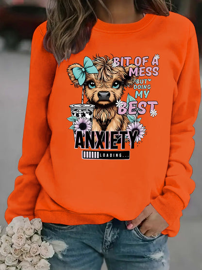 Damen Sweatshirt Hundedesign Weiss