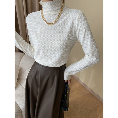Damen Rollkragenpullover Strukturiertes Muster Eveloria - Eveloria