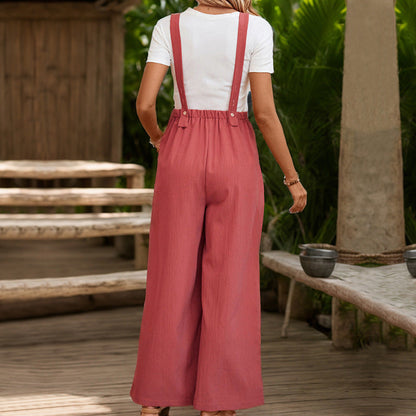 Damen Latzhose Weites Bein Praktische Taschen Eveloria