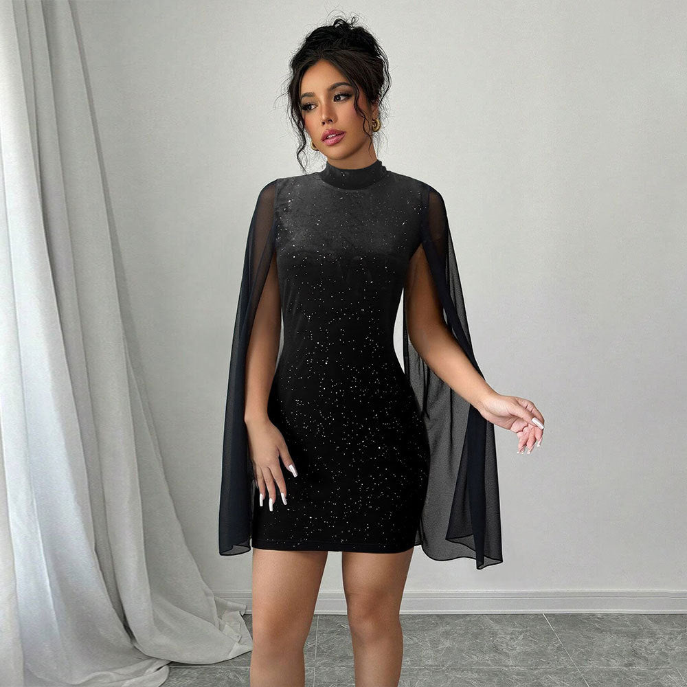 Damen Cocktailkleid Transparent Glitzer Elegant Eveloria - Eveloria
