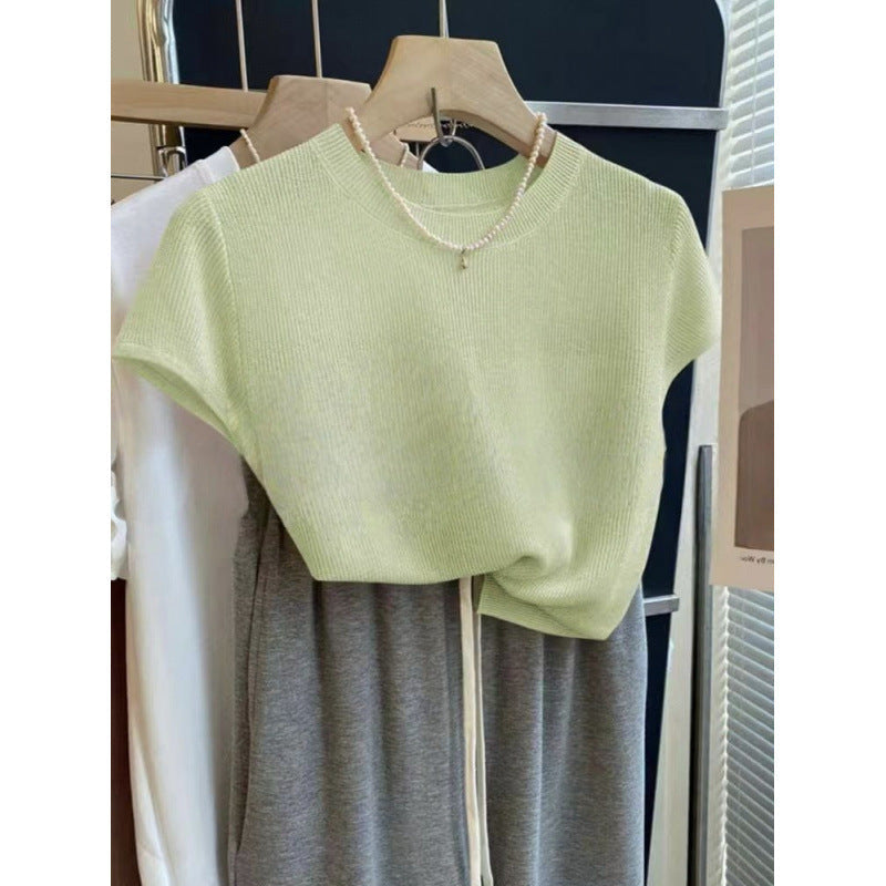 Damen Strickshirt Kurzarm Eveloria