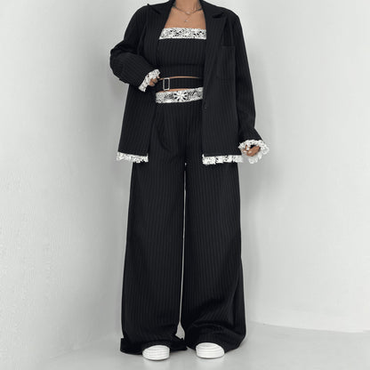 Damen Elegantes Zweiteiliges Set Spitze