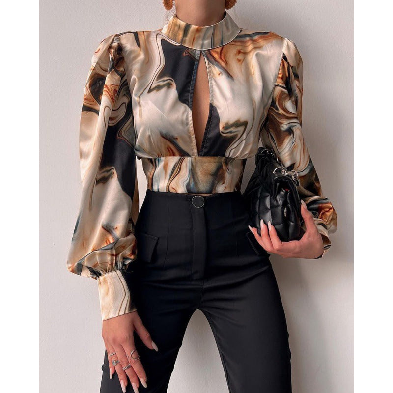 Eveloria Damen Bluse Raffiniertes Design Voluminöse Ärmel