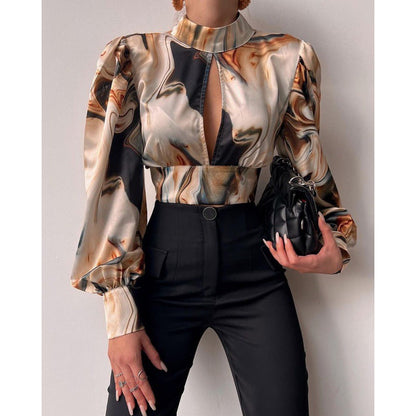 Eveloria Damen Bluse Raffiniertes Design Voluminöse Ärmel