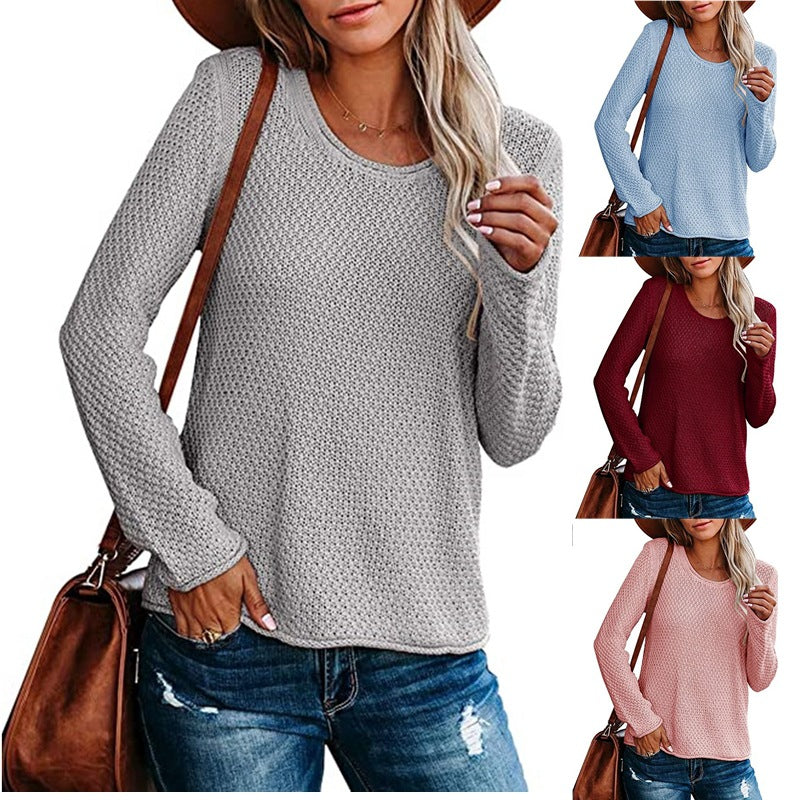 Damen Strickpullover Lässig Strukturierter Look Eveloria - Eveloria