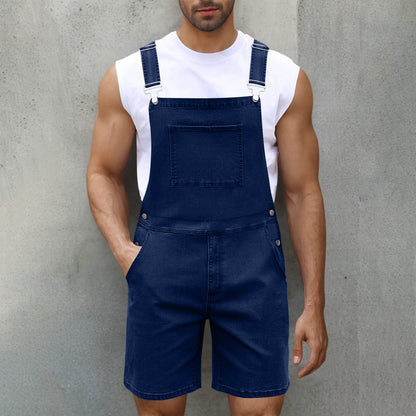 Herren Denim-Latzhose Relaxed Fit Blau