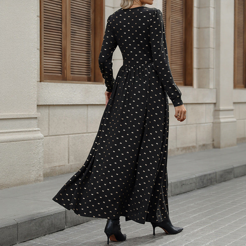 Damen Maxikleid Spitze Muster Eveloria