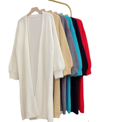 Damen Strickcardigan Langärmelig Weich Voluminös