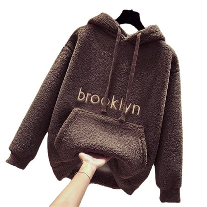 Damen Hoodie Kuschelig Bequem Lässig Grau Eveloria