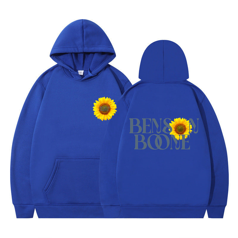 Damen Kapuzenpullover Sonnenblumenmotiv Bequem Eveloria
