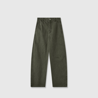 Damenweite Denim-Hose Hochbund Komfortschnitt Blau