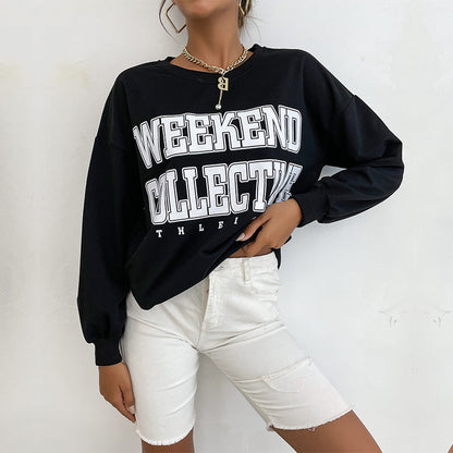 Damen Oversized Sweatshirt mit Schriftzug