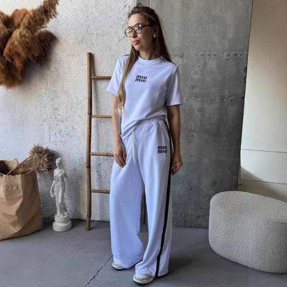 Damen Sportset T-Shirt und Hose aus Baumwolle Bequem
