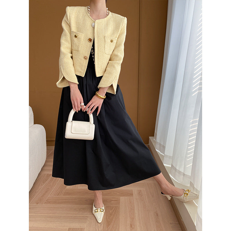 Damen Elegante Jacke Knöpfe Praktische Taschen Eveloria