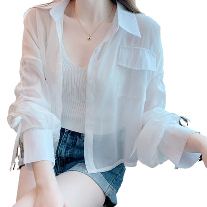Damen Bluse Transparent mit Innovativen Details Eveloria