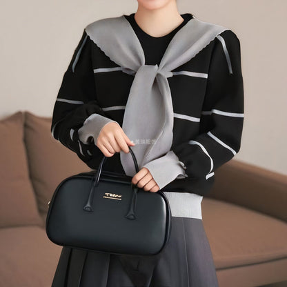 Damen Pullover Lässig Mit Bindegürtel Eveloria