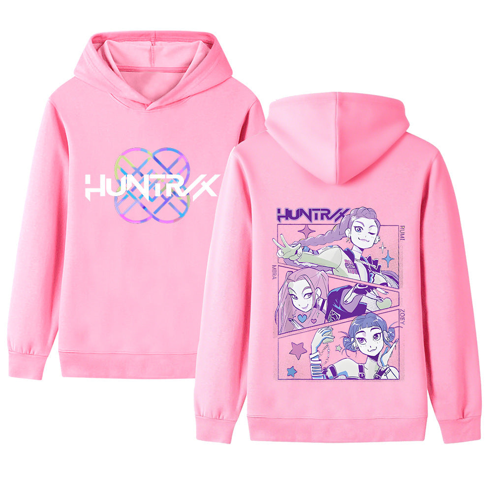 Damen Kapuzensweater Anime-Design Gemütlich Grau Eveloria