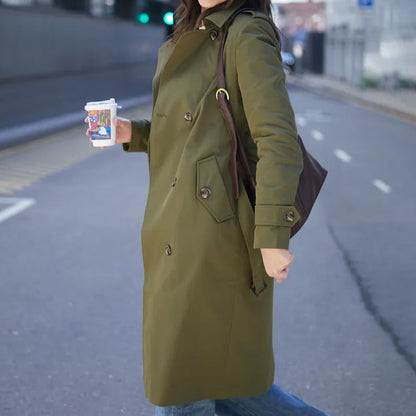 Damen Trenchcoat Doppelter Knopfleiste Taillengürtel