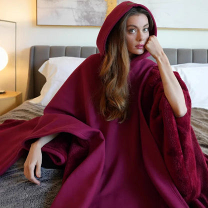 Damen Poncho-Decke mit Kapuze Multifunktionell Eveloria
