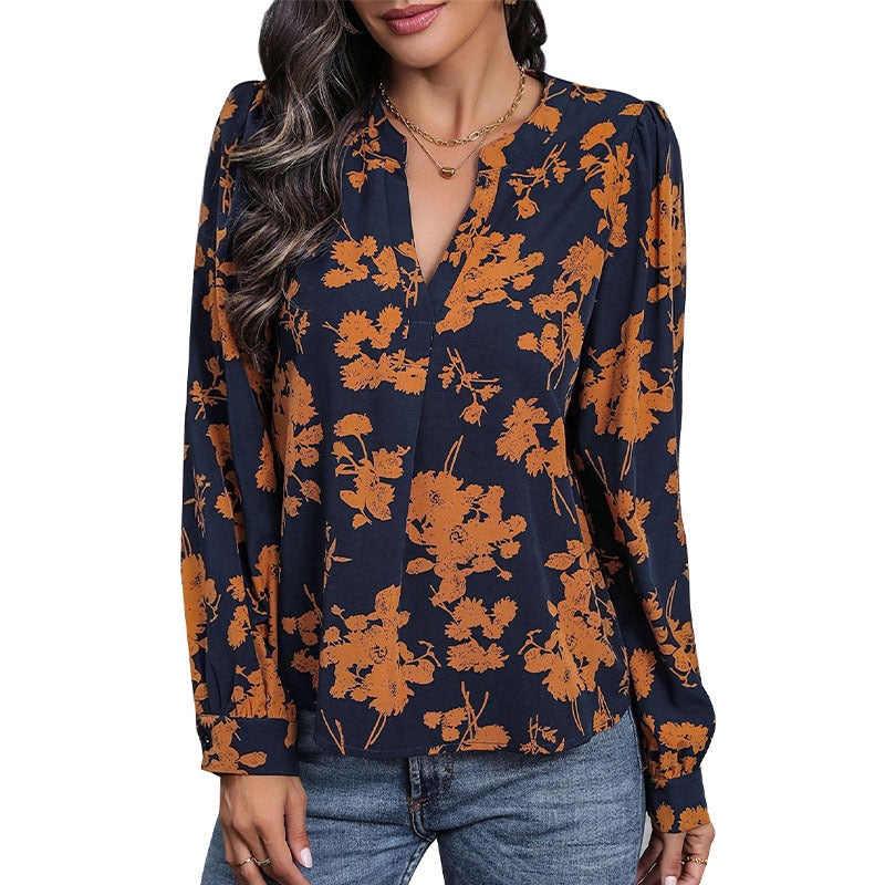 Eveloria Damen Bluse Floralmuster Zeitlos Elegannt