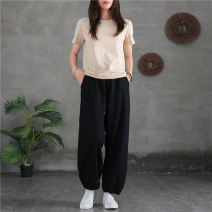 Damen Bequeme Luftpants Elastischer Bund Eveloria