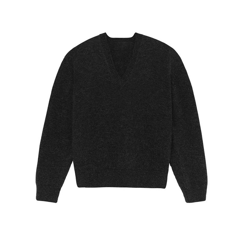 Damen Pullover V-Ausschnitt Weich Eveloria