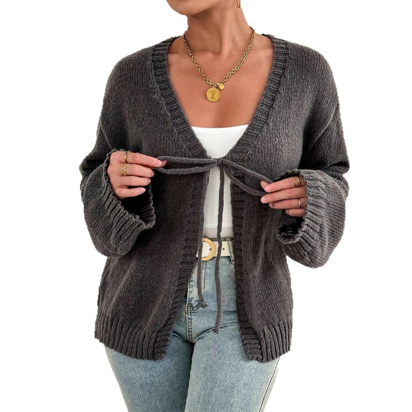 Damen Strickjacke mit Gürtel Eveloria