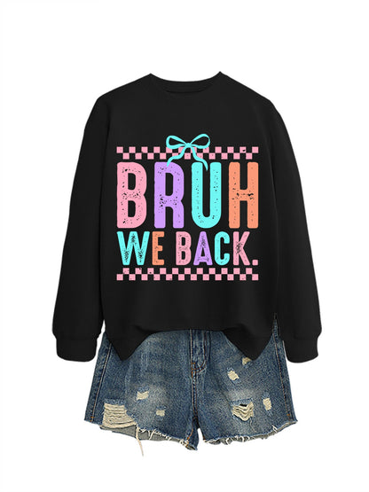 Damen Sweatshirt Bequem Fröhlicher Druck Grau Eveloria