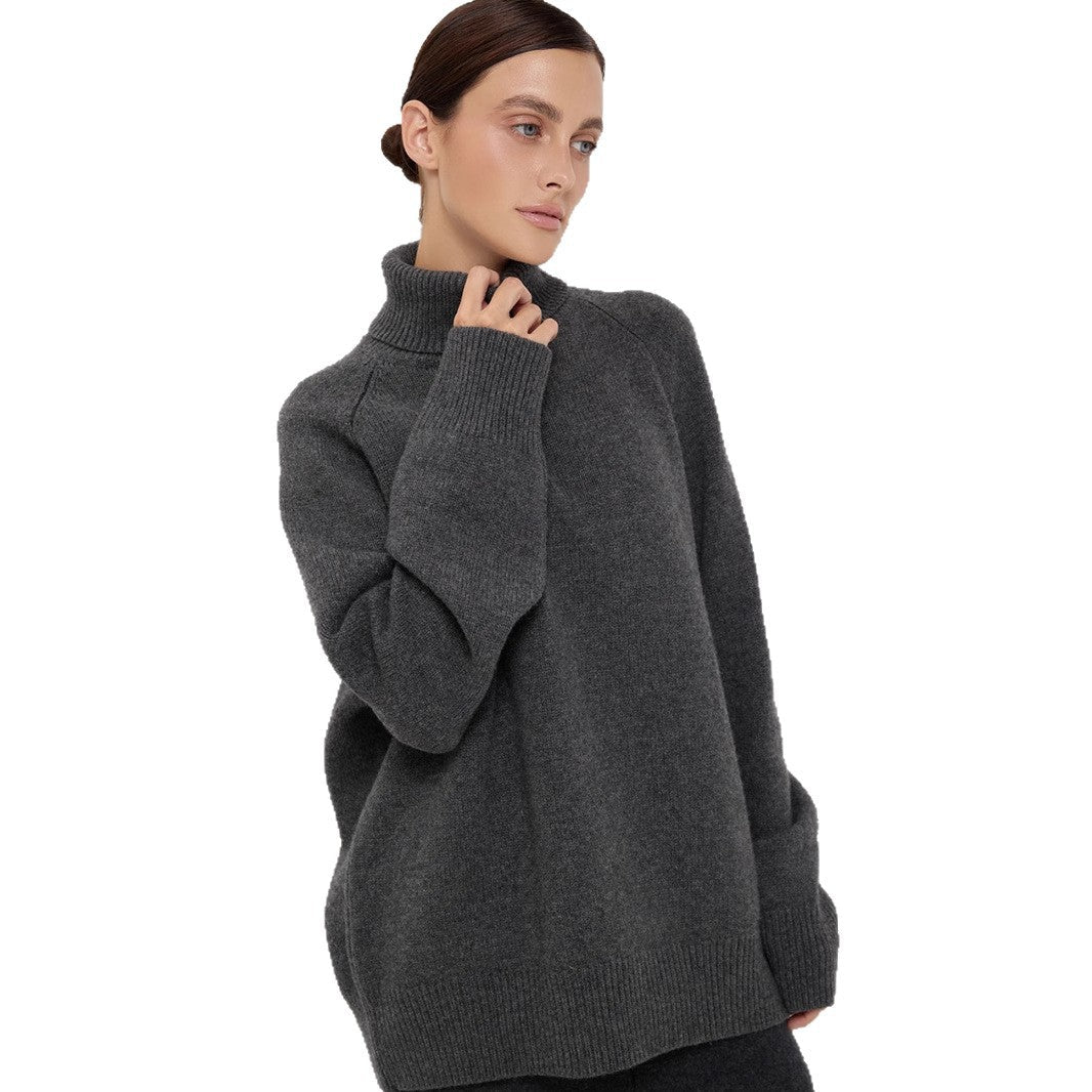 Damen Rollkragenpullover Feines Strickmaterial Beige
