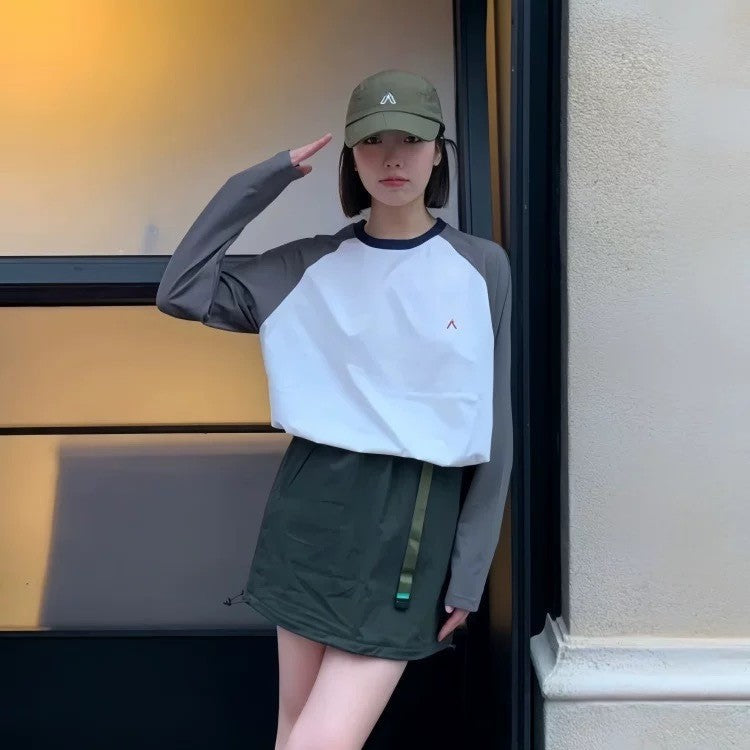 Damen Langarm T-Shirt Eveloria Baumwolle Weiß
