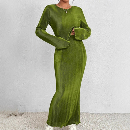 Damen Maxikleid Langärmlig Figurbetont Eveloria