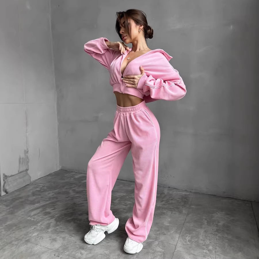 Damen Loungewear-Set Kapuze Weite Passform Eveloria