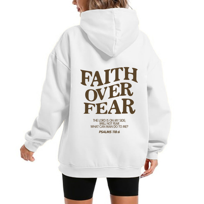 Damen Kapuzensweater Bequem Motivierender Schriftzug Grau