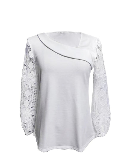 Damen Bluse Spitze Elegant Eveloria