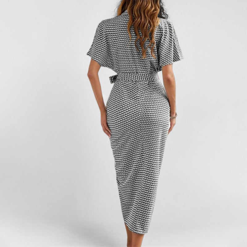 Damen Hemdblusenkleid Tailliert Eveloria