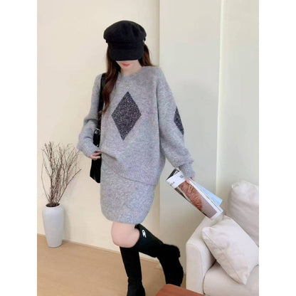 Damen Strickpullover Lässig Mit Diamantdetails
