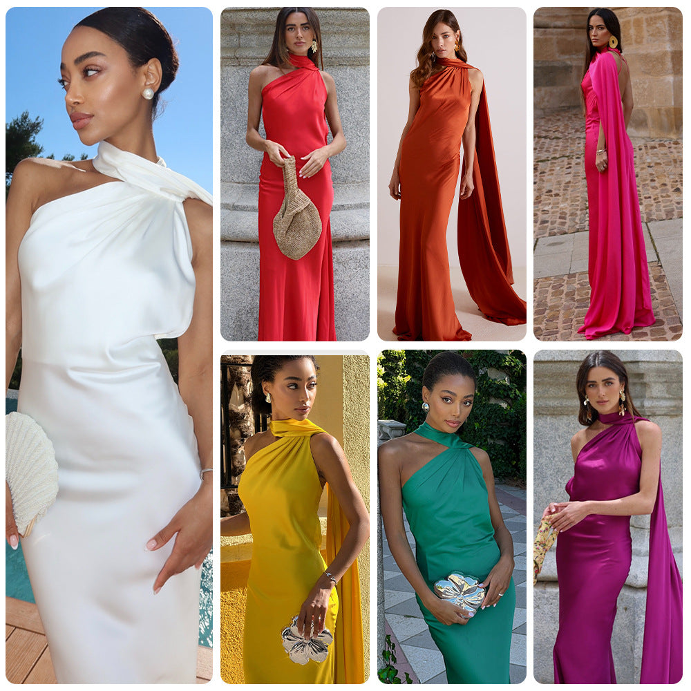 Damen Abendkleid Schulterfrei Fließend Eveloria - Eveloria