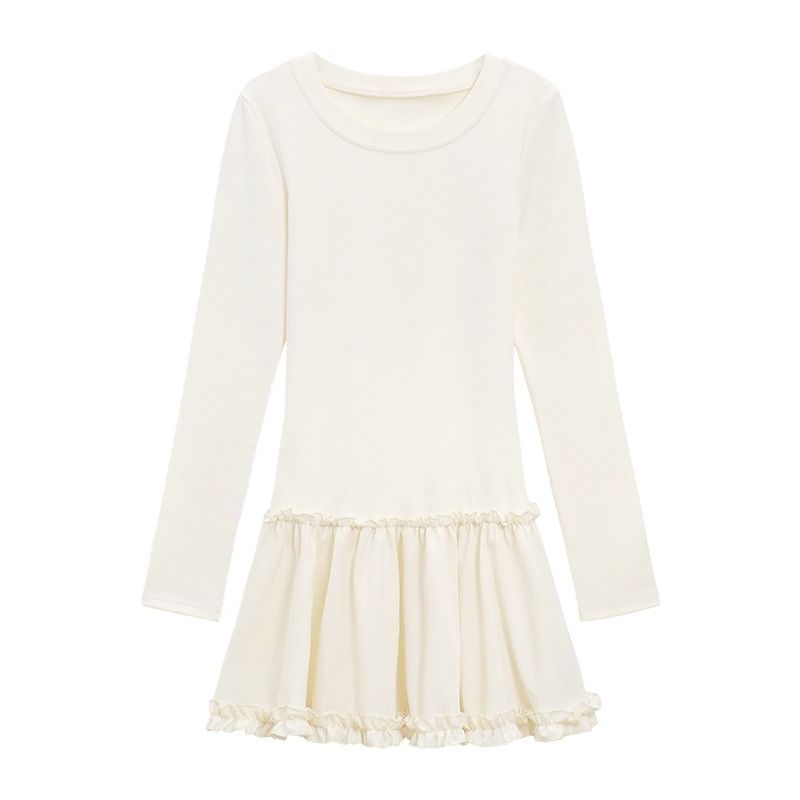 Damen Langarmshirt Voluminöser Rüschensaum Eveloria