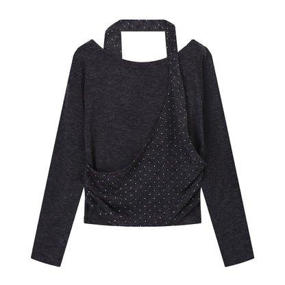 Damen Oberteil Langarm Cut-Out Detail